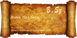 Bakk Szilvia névjegykártya